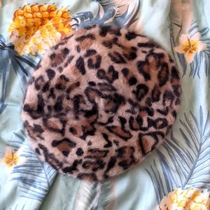 H&M Leopard Print Beret